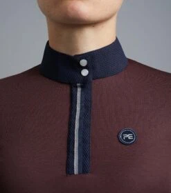 Amia Ladies Technical Short Sleeve Riding Top -Premier Equine Amia Ladies Technical Short Sleeved Riding Top Wine 3