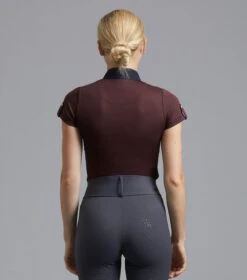 Amia Ladies Technical Short Sleeve Riding Top -Premier Equine Amia Ladies Technical Short Sleeved Riding Top Wine 4