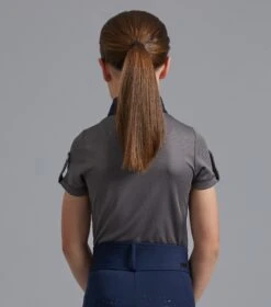 Mini Amia Girl's Technical Short Sleeve Riding Top -Premier Equine Amia Top Kids grey 3