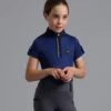 Mini Amia Girl's Technical Short Sleeve Riding Top 2 Mini Amia Girl's Technical Short Sleeve Riding Top -Premier Equine Amia Top Kids navy 1