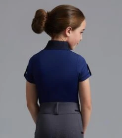 Mini Amia Girl's Technical Short Sleeve Riding Top -Premier Equine Amia Top Kids navy 3