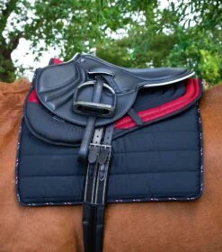 Anti-Slip Airflow Shockproof Racing/ Training Saddle Pad -Premier Equine Anti Slip Airflow Shockproof Racing Training Pad Black Red Black 2