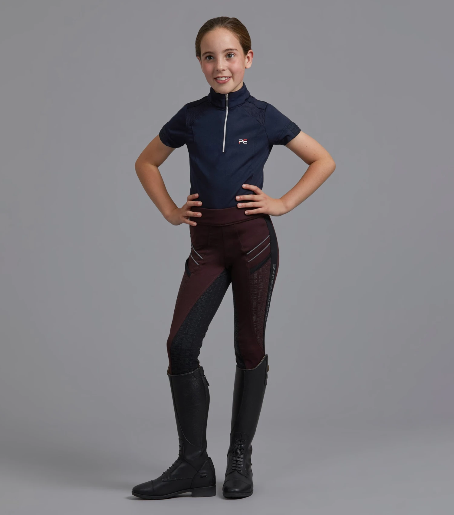 Astrid Girls Full Seat Gel Pull On Riding Tights 3 Astrid Girls Full Seat Gel Pull On Riding Tights