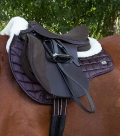 Atlantis CC Satin Wool GP/Jump Square -Premier Equine Atlantis GP Jump Saddle Pad Brown2