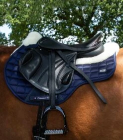 Atlantis CC Satin Wool GP/Jump Square -Premier Equine Atlantis GP Jump Saddle Pad Navy2