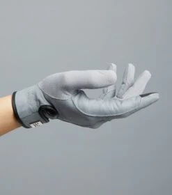 Bordoni Leather Mesh Riding Gloves -Premier Equine Bordoni Gloves Grey4