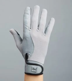Bordoni Leather Mesh Riding Gloves -Premier Equine Bordoni Gloves Grey5