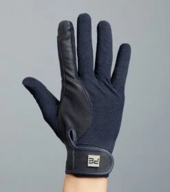 Bordoni Leather Mesh Riding Gloves -Premier Equine Bordoni Gloves Navy 5