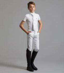 Mini Antonio Boy's Short Sleeve Show Shirt -Premier Equine Boys Antonio Shirt White 6