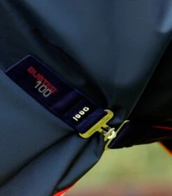 Buster 100g Turnout Rug With Snug-Fit Neck Cover -Premier Equine Buster 100 Turnout Rug Navy 5