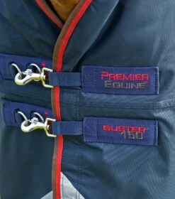Buster 150g Turnout Rug With Classic Neck Cover 10 Buster 150g Turnout Rug With Classic Neck Cover -Premier Equine Buster 150 Navy 4