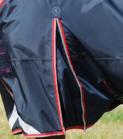 Buster 50g Turnout Rug With Snug-Fit Neck Cover -Premier Equine Buster 50 Turnout Rug Navy 4