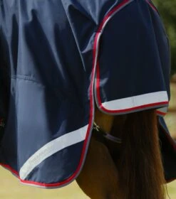 Buster 50g Turnout Rug With Snug-Fit Neck Cover -Premier Equine Buster 50 Turnout Rug Navy 6