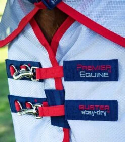Buster Stay-Dry Super Lite Fly Rug With Surcingles -Premier Equine Buster Stay Dry Super Lite Fly Rug Navy 3
