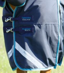 Buster Storm 100g Combo Turnout Rug With Snug-Fit Neck -Premier Equine Buster Storm 100 Turnout Rug Navy 3