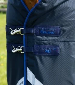 Buster 40g Turnout Rug With Classic Neck Cover -Premier Equine Buster40 Navy 4