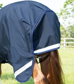 Buster 40g Turnout Rug With Classic Neck Cover -Premier Equine Buster40 Navy 6