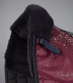 Capella Close Contact Merino Wool Dressage Square -Premier Equine Capella CC Merino Wool Dressage Square Burgundy Navy Wool 3