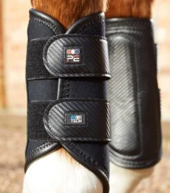 Carbon Air-Tech Double Locking Brushing Boots -Premier Equine Carbon Air Tech Double Locking Brushing Boot Black 3