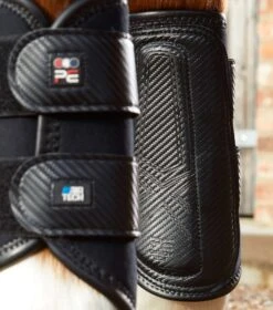 Carbon Air-Tech Double Locking Brushing Boots -Premier Equine Carbon Air Tech Double Locking Brushing Boot Black 4