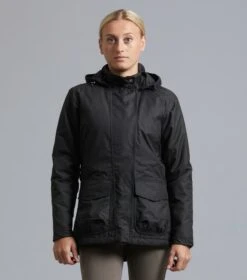 Cascata Ladies Waterproof Coat -Premier Equine Cascata Jacket Black 1