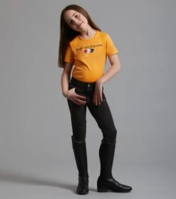 Chiaro Girls Cotton Riding T-Shirt 23 Chiaro Girls Cotton Riding T-Shirt -Premier Equine Chiaro T Shirt Orange. 2