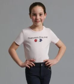 Chiaro Girls Cotton Riding T-Shirt 26 Chiaro Girls Cotton Riding T-Shirt -Premier Equine Chiaro T Shirt Pink. 1