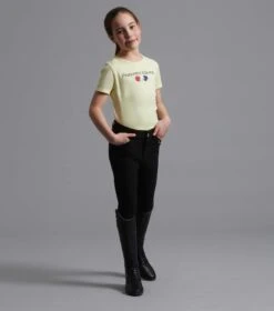 Chiaro Girls Cotton Riding T-Shirt 31 Chiaro Girls Cotton Riding T-Shirt -Premier Equine Chiaro T Shirt Yellow 2