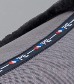 Close Contact Airtechnology Shockproof Wool Saddle Pad - GP/Jump Square -Premier Equine Close Contact Airtechnology Shockproof European Merino Wool Half Lined GPJump Square Grey 6