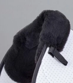 Close Contact Airtechnology Shockproof Wool Saddle Pad - GP/Jump Square -Premier Equine Close Contact Airtechnology Shockproof European Merino Wool Half Lined GPJump Square White Black Wool 3
