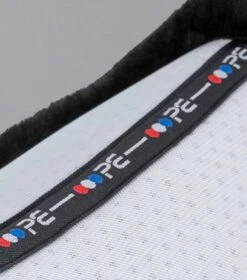 Close Contact Airtechnology Shockproof Wool Saddle Pad - GP/Jump Square -Premier Equine Close Contact Airtechnology Shockproof European Merino Wool Half Lined GPJump Square White Black Wool 6