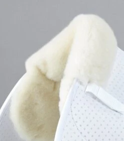 Close Contact Airtechnology Shockproof Wool Saddle Pad - GP/Jump Square -Premier Equine Close Contact Airtechnology Shockproof European Merino Wool Half Lined GPJump Square White Natural Wool 3