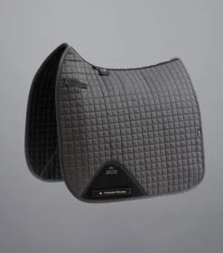 Close Contact Cotton Dressage Saddle Pad -Premier Equine Close Contact Cotton Dressage Pad Grey 1