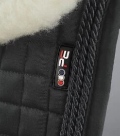 Pony Close Contact Merino Wool Half Lined European Dressage Square -Premier Equine Close Contact Merino Wool European Half Lined Dressage Square Black Natural 2