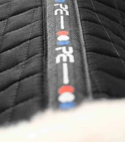 Pony Close Contact Merino Wool Half Lined European Dressage Square -Premier Equine Close Contact Merino Wool European Half Lined Dressage Square Black Natural 6