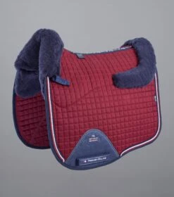 Close Contact Merino Wool European Saddle Pad - Dressage Square -Premier Equine Close Contact Merino Wool European Half Lined Dressage Square Burgundy Navy 1
