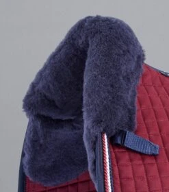 Close Contact Merino Wool European Saddle Pad - Dressage Square -Premier Equine Close Contact Merino Wool European Half Lined Dressage Square Burgundy Navy 3