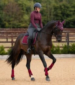 Close Contact Merino Wool European Saddle Pad - Dressage Square -Premier Equine Close Contact Merino Wool European Half Lined Dressage Square Burgundy Navy 7