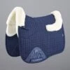 Close Contact Merino Wool European Saddle Pad - Dressage Square 2 Close Contact Merino Wool European Saddle Pad - Dressage Square -Premier Equine Close Contact Merino Wool European Half Lined Dressage Square Navy Natural 1
