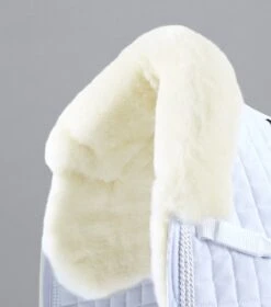 Pony Close Contact Merino Wool Half Lined European Dressage Square -Premier Equine Close Contact Merino Wool European Half Lined Dressage Square White 2