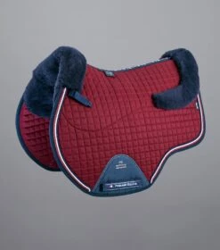 Close Contact Merino Wool European Saddle Pad - GP/Jump Square 40 Close Contact Merino Wool European Saddle Pad - GP/Jump Square -Premier Equine Close Contact Merino Wool European Half Lined GP Jump Square Burgundy Navy 1