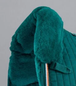 Close Contact Merino Wool European Saddle Pad - Dressage Square -Premier Equine Close Contact Merino Wool European Half Lined GP Jump Square Green Green 4