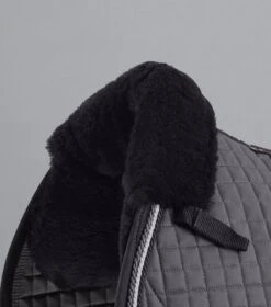 Close Contact Merino Wool European Saddle Pad - GP/Jump Square 30 Close Contact Merino Wool European Saddle Pad - GP/Jump Square -Premier Equine Close Contact Merino Wool European Half Lined GP Jump Square Grey Black 3