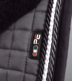 Close Contact Merino Wool European Saddle Pad - GP/Jump Square 31 Close Contact Merino Wool European Saddle Pad - GP/Jump Square -Premier Equine Close Contact Merino Wool European Half Lined GP Jump Square Grey Black 4