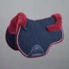 Pony Close Contact Merino Wool Half Lined European GP/ Jump Square -Premier Equine Close Contact Merino Wool European Half Lined GP Jump Square Navy Burgundy 1