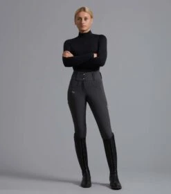 Coco II Ladies Gel Full Seat Riding Breeches -Premier Equine CocoIILadiesGelFullSeatRidingBreeches Anthracite 1