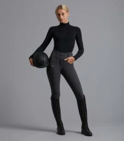 Coco II Ladies Gel Full Seat Riding Breeches -Premier Equine CocoIILadiesGelFullSeatRidingBreeches Anthracite 2