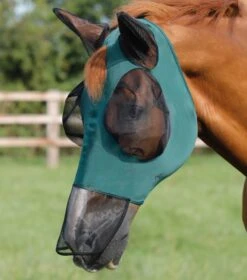 Comfort Tech Lycra Fly Mask Xtra -Premier Equine Comfort Tech Xtra Lycra Fly Mask Green 1