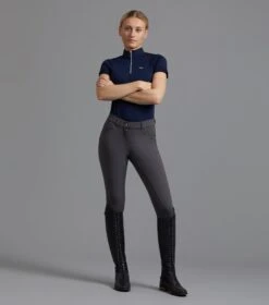 Delta Ladies Full Seat Gel Riding Breeches -Premier Equine Delta ladies breeches anthracite 1