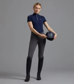 Delta Ladies Full Seat Gel Riding Breeches -Premier Equine Delta ladies breeches anthracite 2